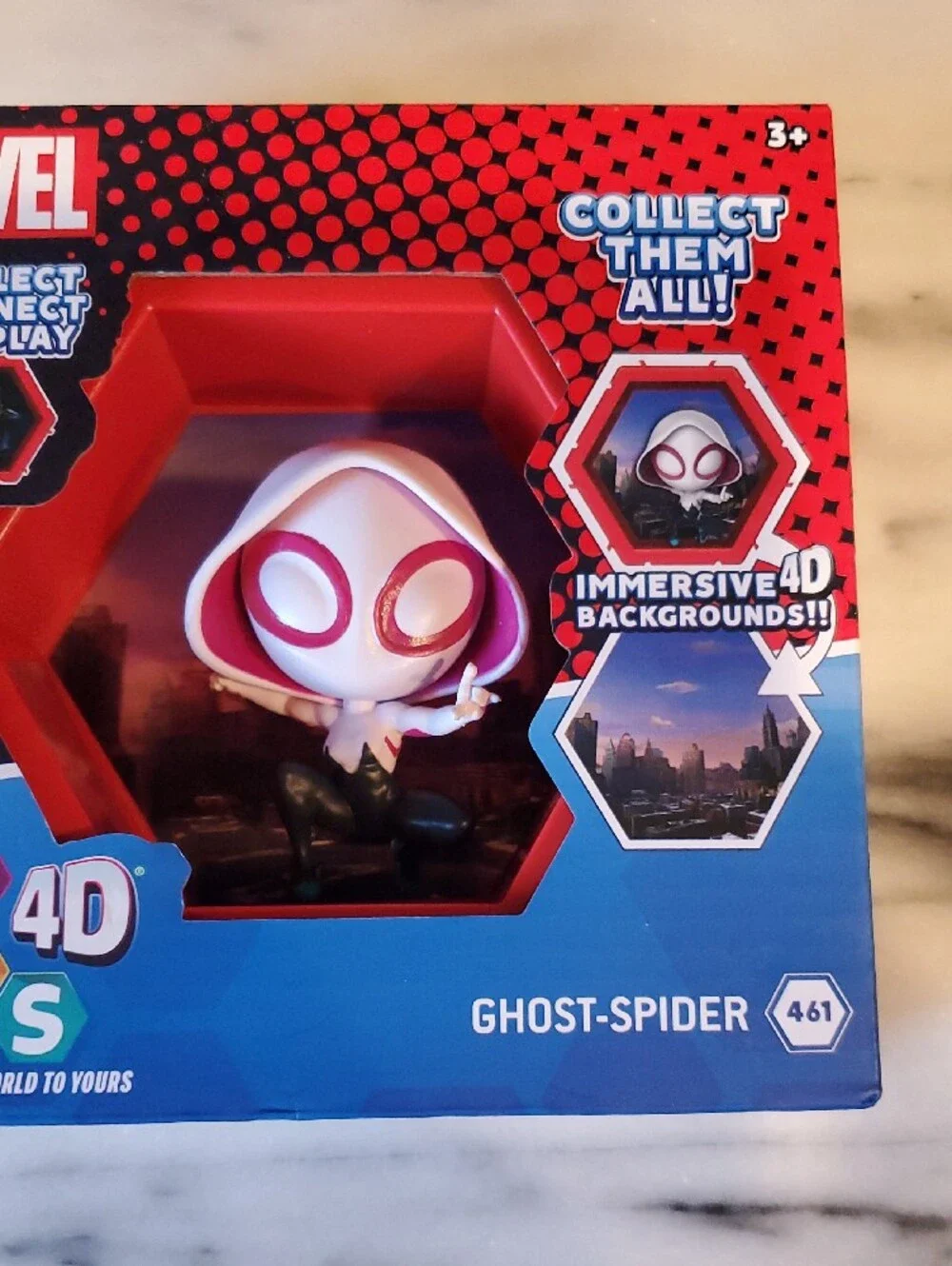 Marvel Ghost-Spider Wow Pods 4D Collectible Figure - White/Pink